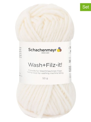 Schachenmayr since 1822 10-delige set: wollen garen ''Wash+Filz-it!'' crème - 10x 50 g