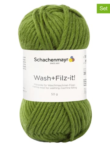 Schachenmayr since 1822 10-delige set: wollen garen ''Wash+Filz-it!'' groen - 10x 50 g