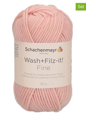 Schachenmayr since 1822 10-delige set: wollen garen "Wash+Filz-it! Fine" lichtroze - 10x 50 g