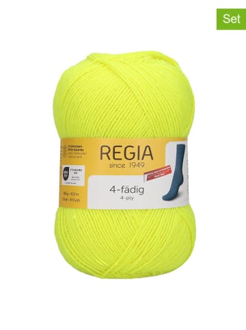 Regia 10er-Set: Wollgarne ''4fach Uni'' in Gelb - 10x 50 g