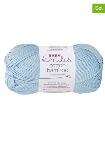 Schachenmayr since 1822 10er-Set: Baumwoll-Mixgarne ''Cotton Bamboo'' in Hellblau - 10x 50 g