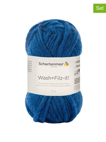 Schachenmayr since 1822 10-delige set: wollen garen "Wash+Filz-it!'' blauw - 10x 50 g