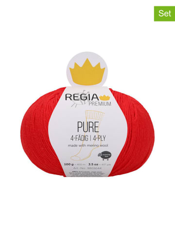 Regia 5-delige set: wollen garen "Premium Pure'' rood - 5x 100 g