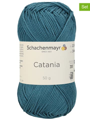 Schachenmayr since 1822 10er-Set: Baumwollgarne ''Catania'' in Petrol - 10x 50 g