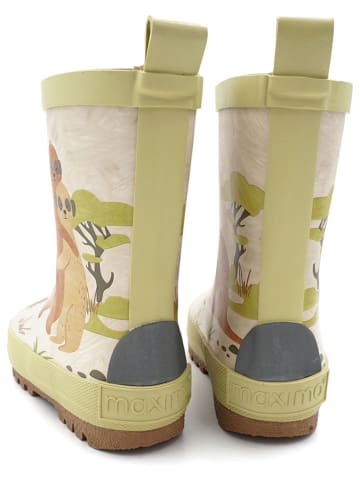 MaxiMo Gummistiefel "Erdmännchen" in Grün/ Creme