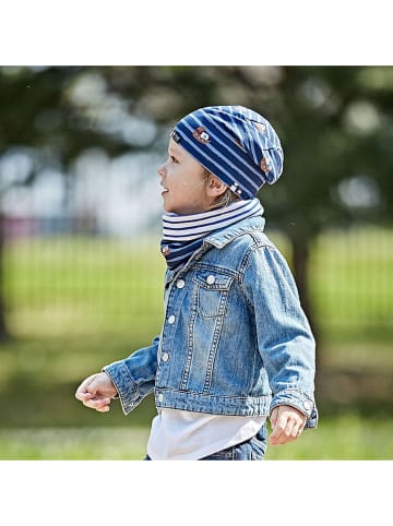 MaxiMo Beanie in Dunkelblau/ Hellblau