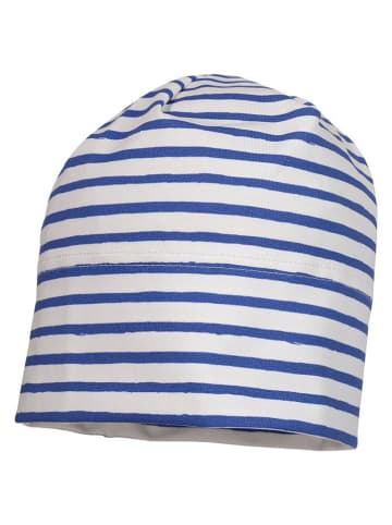 MaxiMo Beanie in Weiß/ Dunkelblau