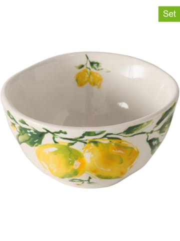 Boltze 4er-Set: Müslischalen "Lemony" in Gelb/ Weiß - (H)8 x Ø 14 cm