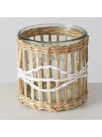 Boltze Windlicht ''Pasto'' in Beige - (H)10 x Ø 10 cm