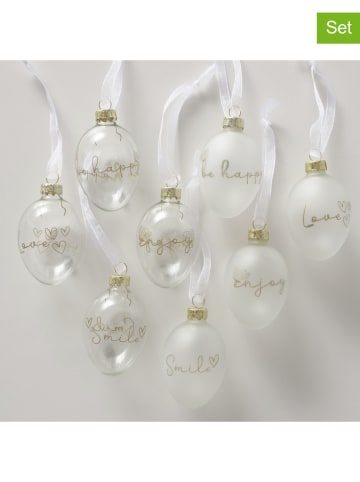 Boltze Zawieszki dekoracyjne (8 szt.) "Davina" w kolorze białym