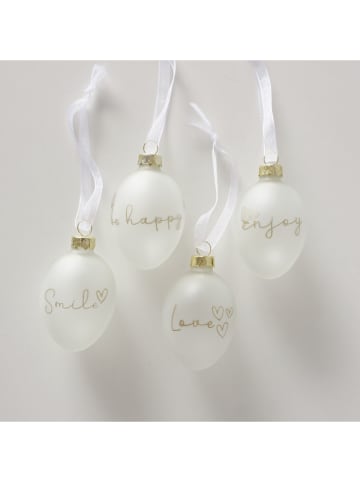 Boltze 2er-Set: Dekoanhänger "Davina" in Weiß/ Transparent - 2x 4 Stück