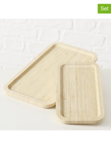 Boltze 2er-Set: Tabletts ''Binla'' in Beige