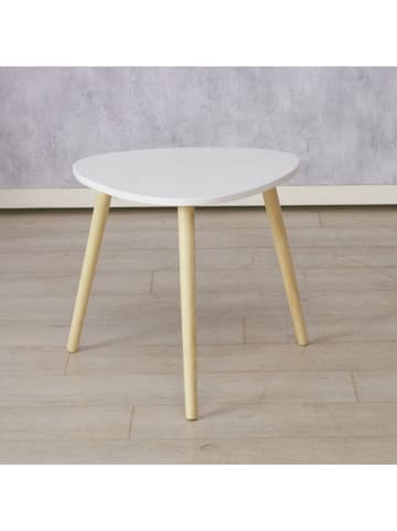 Boltze Stolik "Visby" w kolorze biało-beżowym - 48 x 45 x 48 cm