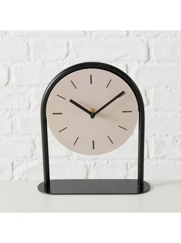 Boltze Zegar stołowy "Diabolo" w kolorze czarno-beżowym - wys. 22 cm