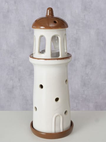 Boltze Świecznik "Skyo" w kolorze kremowo-brązowym - wys. 25,5 x Ø 9,5 cm