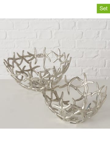 Boltze Miski dekoracyjne (2 szt.) "Merita" w kolorze srebrnym
