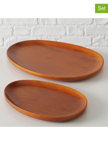 Boltze 2er-Set: Tabletts ''Torin'' in Braun