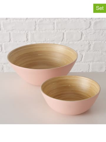 Boltze 2er-Set: Schalen "Bambo" in Rosa