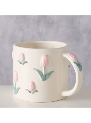 Boltze Tasse "Tulipano" in Weiß/ Rosa - 575 ml