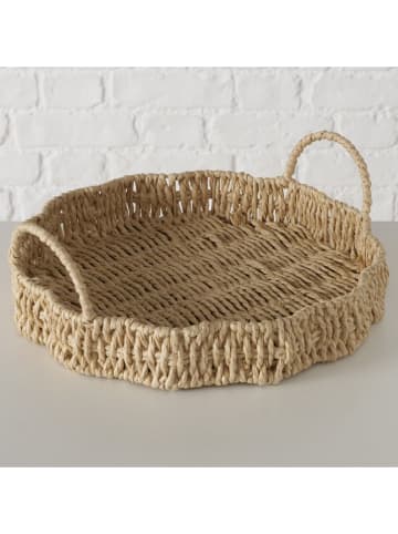 Boltze Tablett ''Wavy'' in Beige - Ø 30 cm