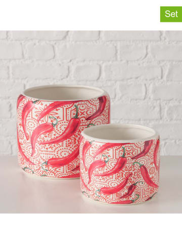 Boltze 2er-Set: Übertöpfe ''Rosso'' in Rot