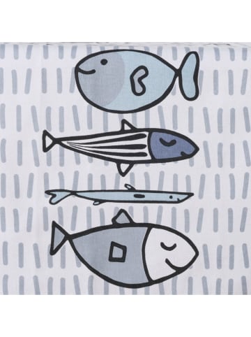 Boltze Bieżnik "Fish" w kolorze biało-niebieskim - 140 x 40 cm