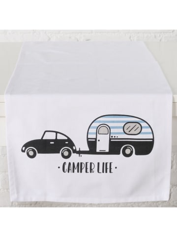 Boltze Bieżnik "Camper" w kolorze biało-czarnym - 140 x 40 cm