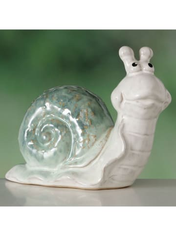 Boltze Dekofigur ''Steffo'' in Grün/ Weiß - (B)19,5 x (H)14,8 x (T)9 cm