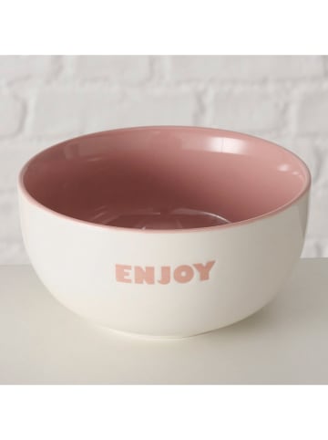 Boltze Müslischale "Emile" in Creme/ Hellrosa - Ø 13 cm