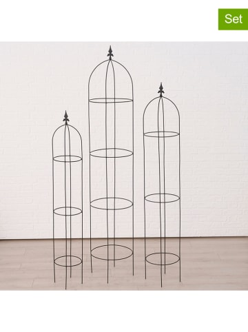 Boltze Podpory ogrodowe (3 szt.) "Bari" w kolorze czarnym