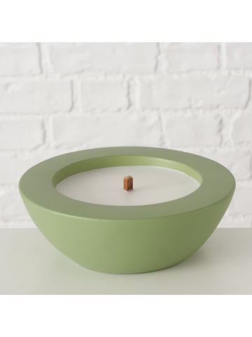 Boltze Świeca doniczkowa "Bonko" w kolorze zielonym - wys. 6,5 x Ø 19 cm