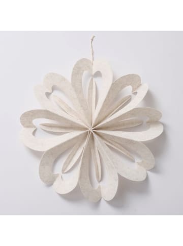 Boltze 4er-Set: Dekoanhänger "Kassio" in Creme/ Beige - (H)6 cm