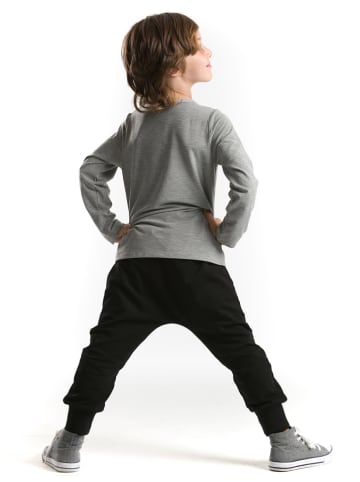 Denokids 2-delige outfit "Happy Pirate" grijs/zwart