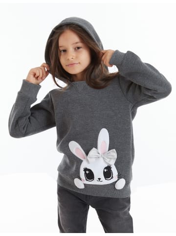 Denokids Hoodie "Cute Bunny" grijs
