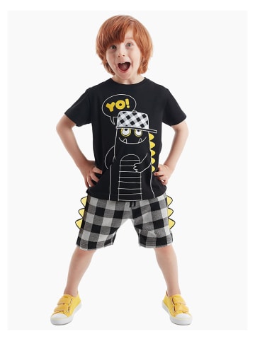 Denokids 2tlg. Outfit "Dino" in Schwarz/ Grau
