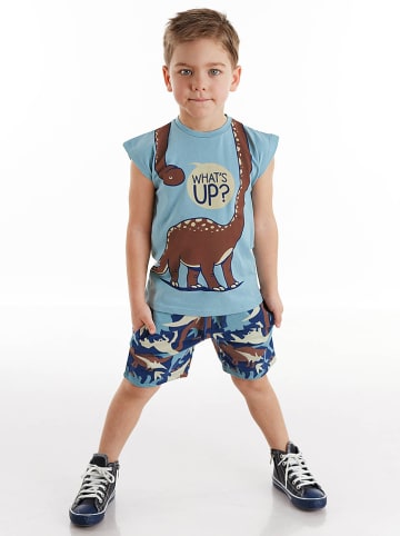 Denokids 2tlg. Outfit "Titan" in Hellblau/ Blau