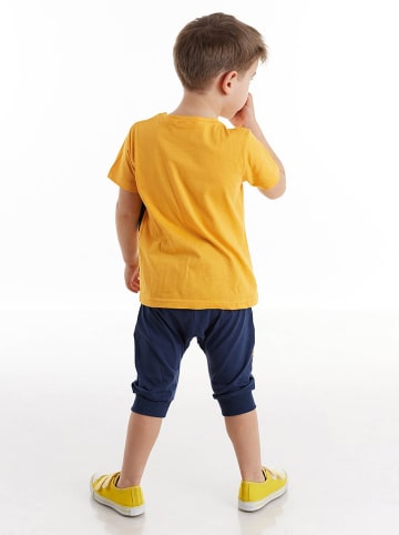 Denokids 2-delige outfit donkerblauw/geel