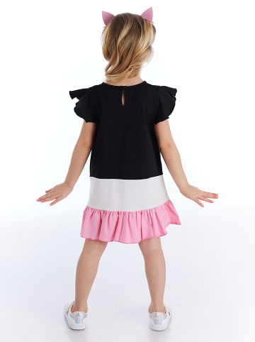 Denokids Kleid "Cat" in Schwarz/ Weiß/ Rosa