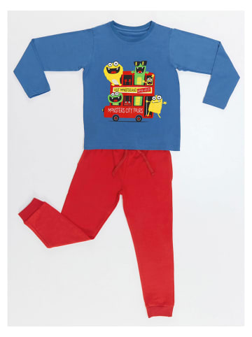 Denokids 2tlg. Outfit "Monsters Tour" in Blau/ Rot