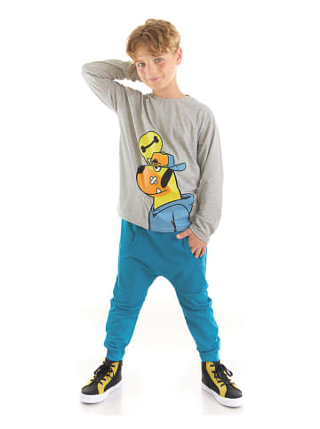 Denokids 2-delige outfit "Urban Dog" grijs/blauw