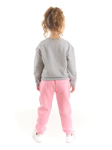 Denokids 2-delige outfit "Rainbow Cat" grijs/lichtroze