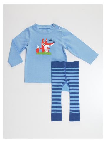 Denokids 2-delige outfit "Fox" blauw