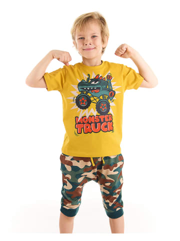 Denokids 2tlg. Outfit "Monster Truck" in Gelb/ Braun