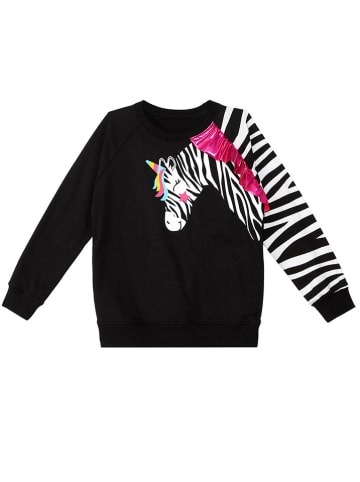 Denokids Sweatshirt "Zebra Ruffled" in Schwarz