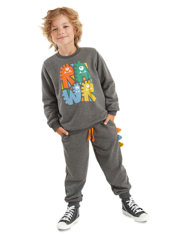 Denokids 2-delige outfit "Rawr" grijs