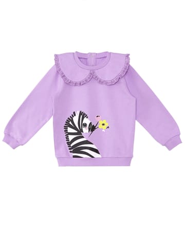 Denokids Sweatshirt "Flower Zebra" in Lila