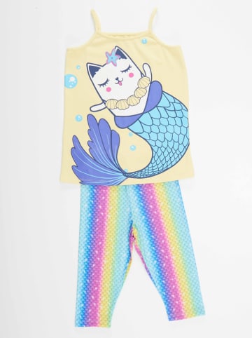 Denokids 2-delige outfit "Sea Cat" geel/meerkleurig