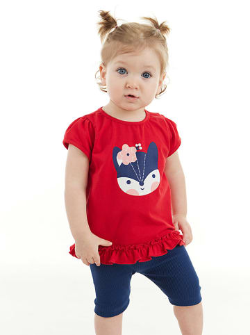 Denokids 2-delige outfit "Red Fox" rood/donkerblauw