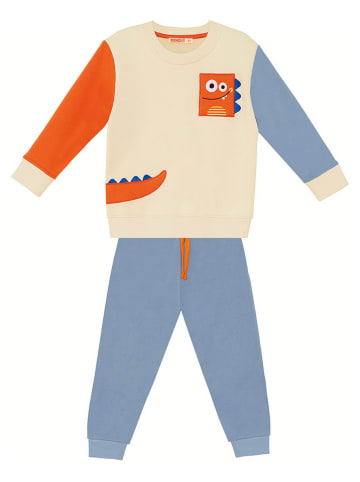 Denokids 2-delige outfit "Monster Set" beige/blauw