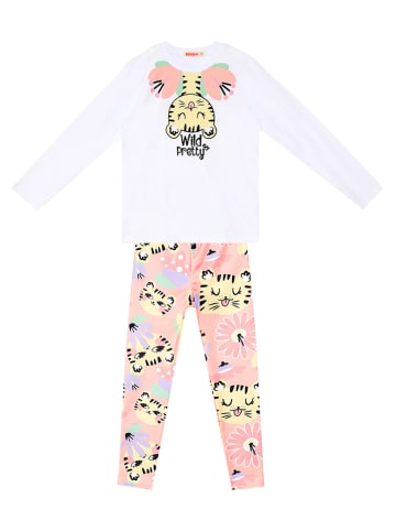 Denokids 2tlg. Outfit "Fancy Leo" in Weiß/ Rosa